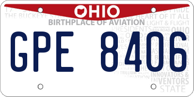 OH license plate GPE8406