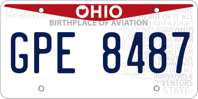 OH license plate GPE8487