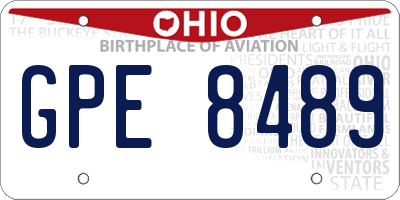 OH license plate GPE8489