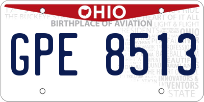 OH license plate GPE8513