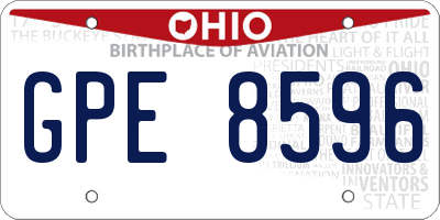 OH license plate GPE8596