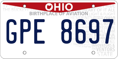 OH license plate GPE8697