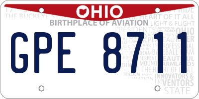 OH license plate GPE8711