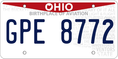 OH license plate GPE8772