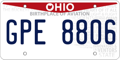OH license plate GPE8806
