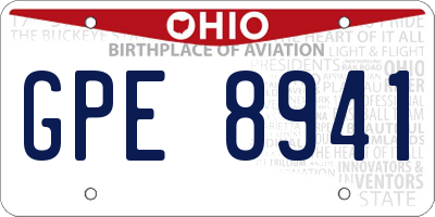 OH license plate GPE8941
