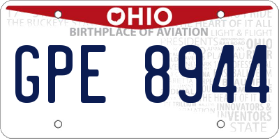 OH license plate GPE8944