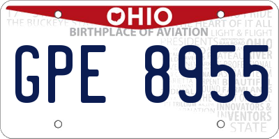 OH license plate GPE8955