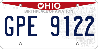 OH license plate GPE9122