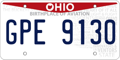 OH license plate GPE9130