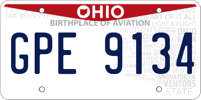 OH license plate GPE9134