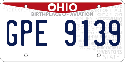 OH license plate GPE9139