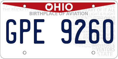 OH license plate GPE9260