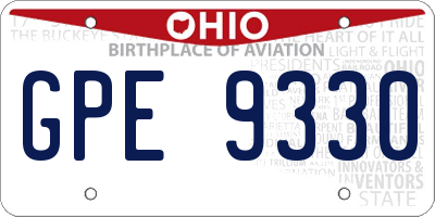 OH license plate GPE9330
