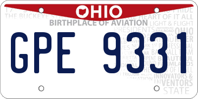 OH license plate GPE9331
