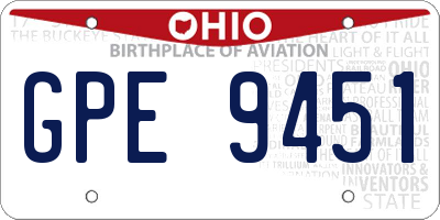 OH license plate GPE9451