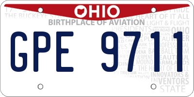 OH license plate GPE9711