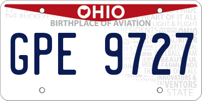 OH license plate GPE9727
