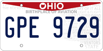 OH license plate GPE9729