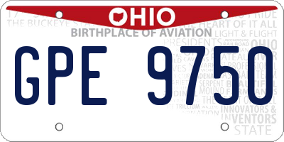 OH license plate GPE9750