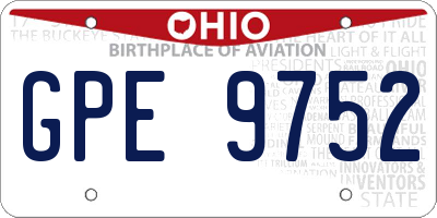 OH license plate GPE9752