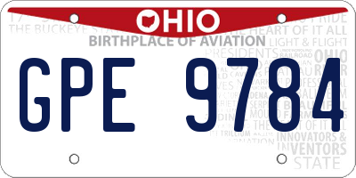 OH license plate GPE9784