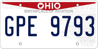 OH license plate GPE9793