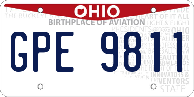 OH license plate GPE9811