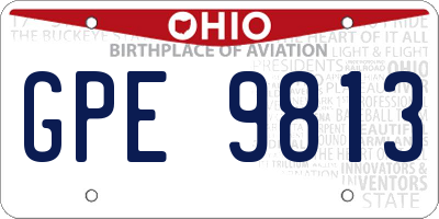 OH license plate GPE9813