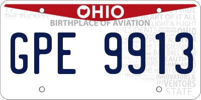 OH license plate GPE9913