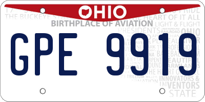 OH license plate GPE9919