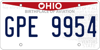OH license plate GPE9954