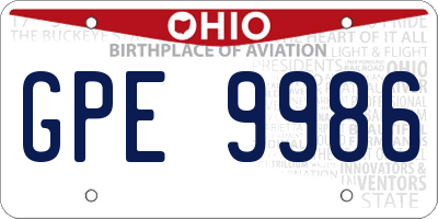 OH license plate GPE9986