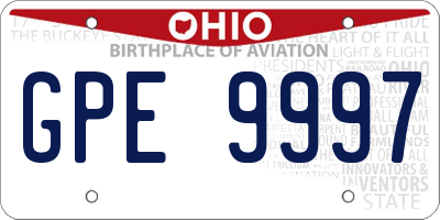 OH license plate GPE9997