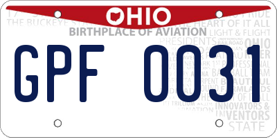 OH license plate GPF0031