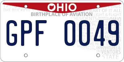 OH license plate GPF0049
