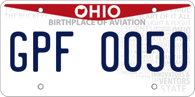 OH license plate GPF0050