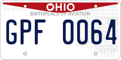 OH license plate GPF0064