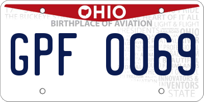 OH license plate GPF0069
