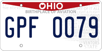 OH license plate GPF0079