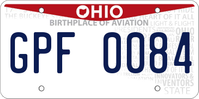 OH license plate GPF0084
