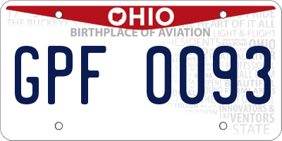 OH license plate GPF0093
