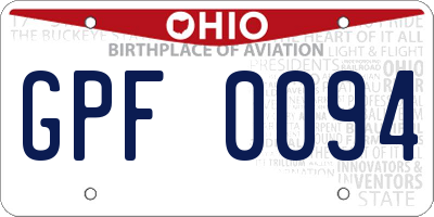 OH license plate GPF0094