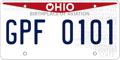 OH license plate GPF0101