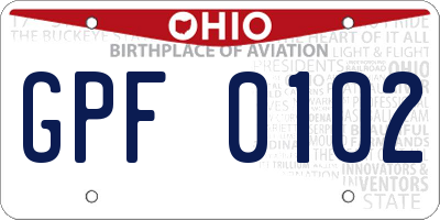 OH license plate GPF0102