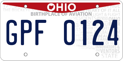 OH license plate GPF0124