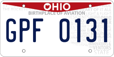 OH license plate GPF0131