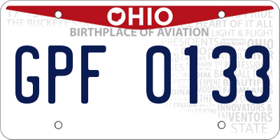OH license plate GPF0133