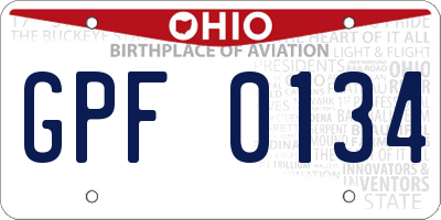OH license plate GPF0134