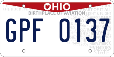 OH license plate GPF0137
